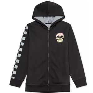 BIG BOYS JEM CHECKERED SKULL HOODIE.